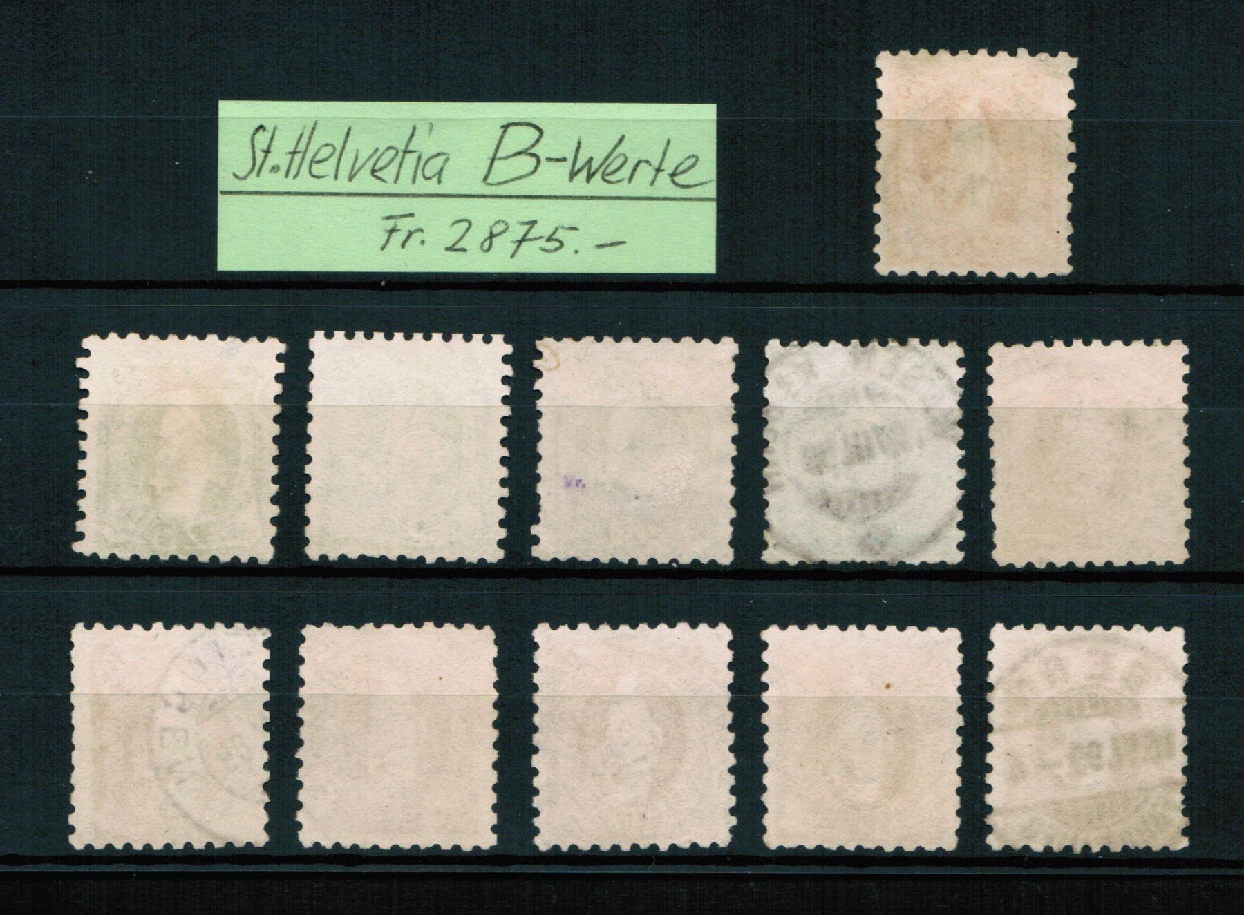 Tutti i francobolli: St.Helvetia - B-Werte gestempelt – Usato da Bern venduto da peri02 1