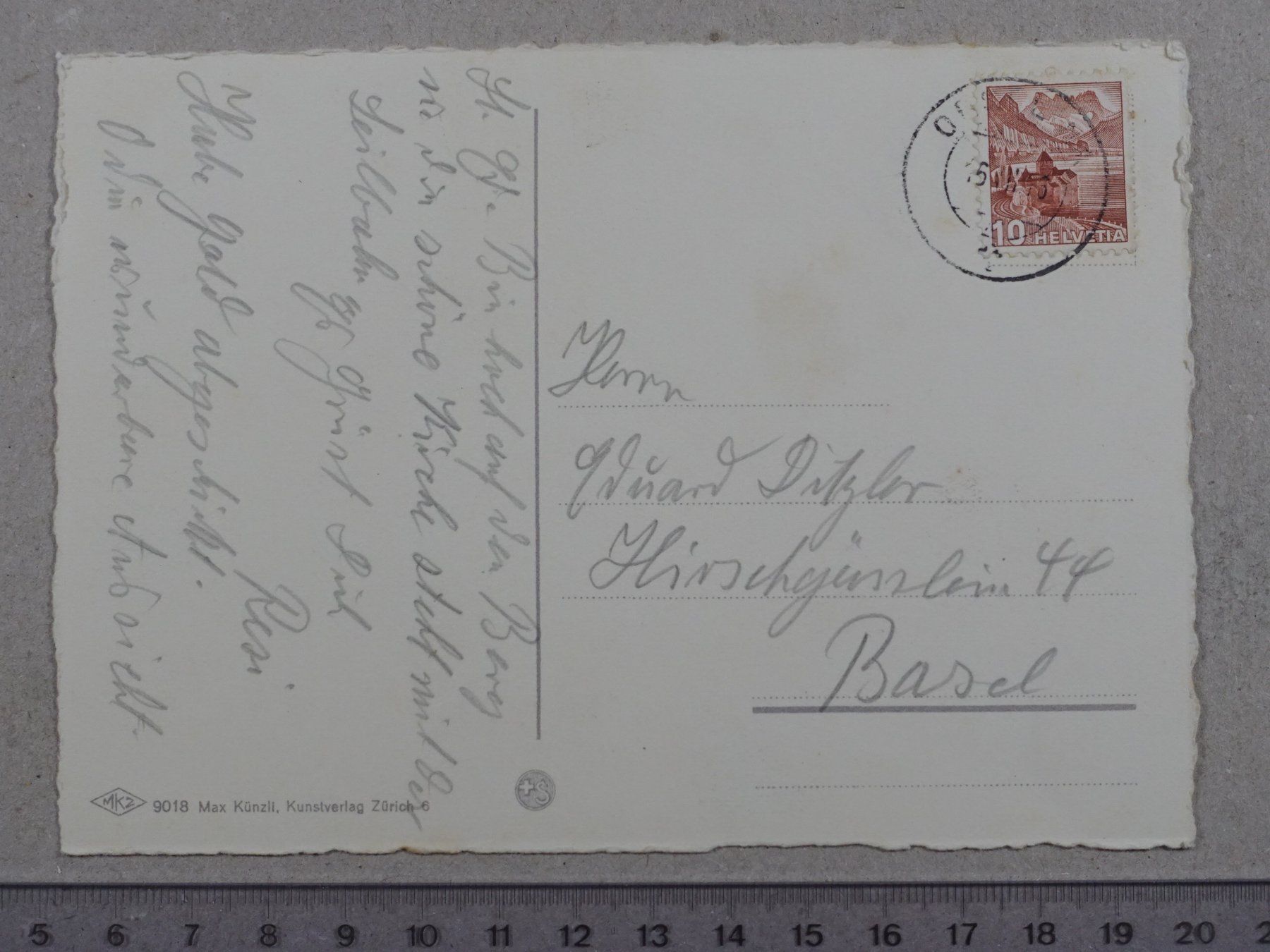 Cartoline postali: Locarno, 1946 – Usato da Lenzburg venduto da fh1 1