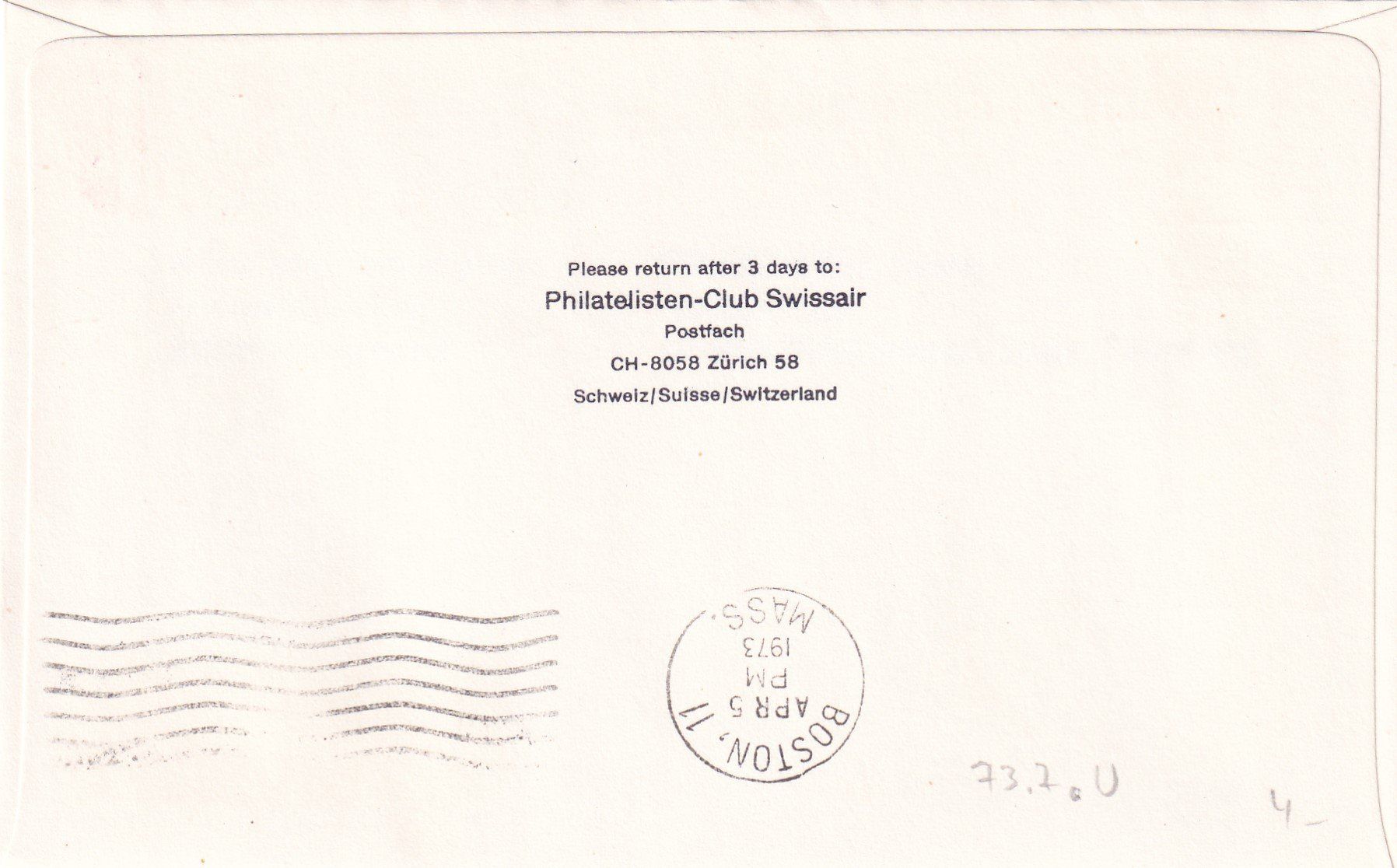 Tous les timbres: Premier vol Genève - Boston 2.4.1973 – D'occasion à Birsfelden par chr_yq2g 1