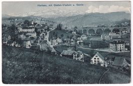 Herisau, mit Glattal  -Viadukt u. Säntis