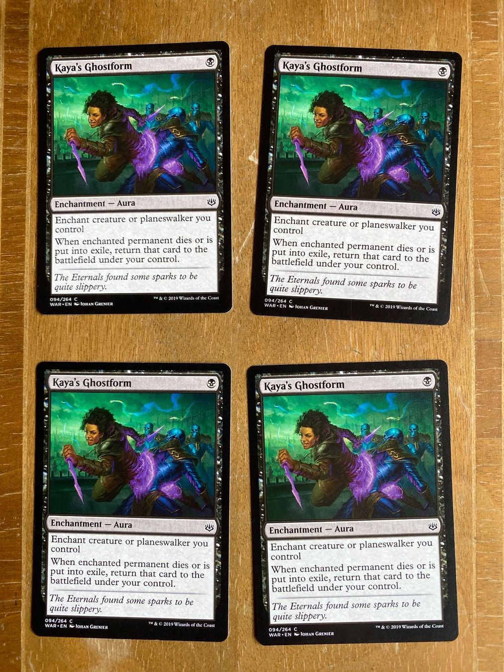 Magic The Gathering Carte collezionabili: 4x Kaya's Ghostform (WAR, EN) – Usato da Engelberg venduto da Delraich