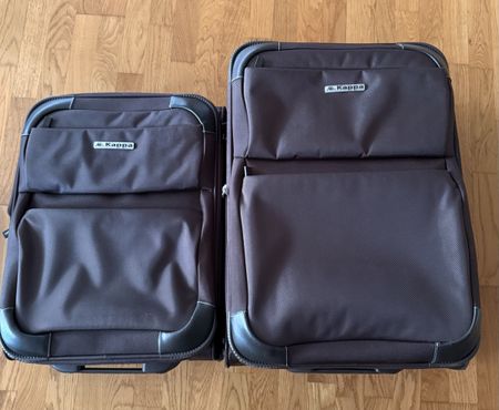 2er Set Kappa Reisetaschen braun mit Rollen Koffer Top