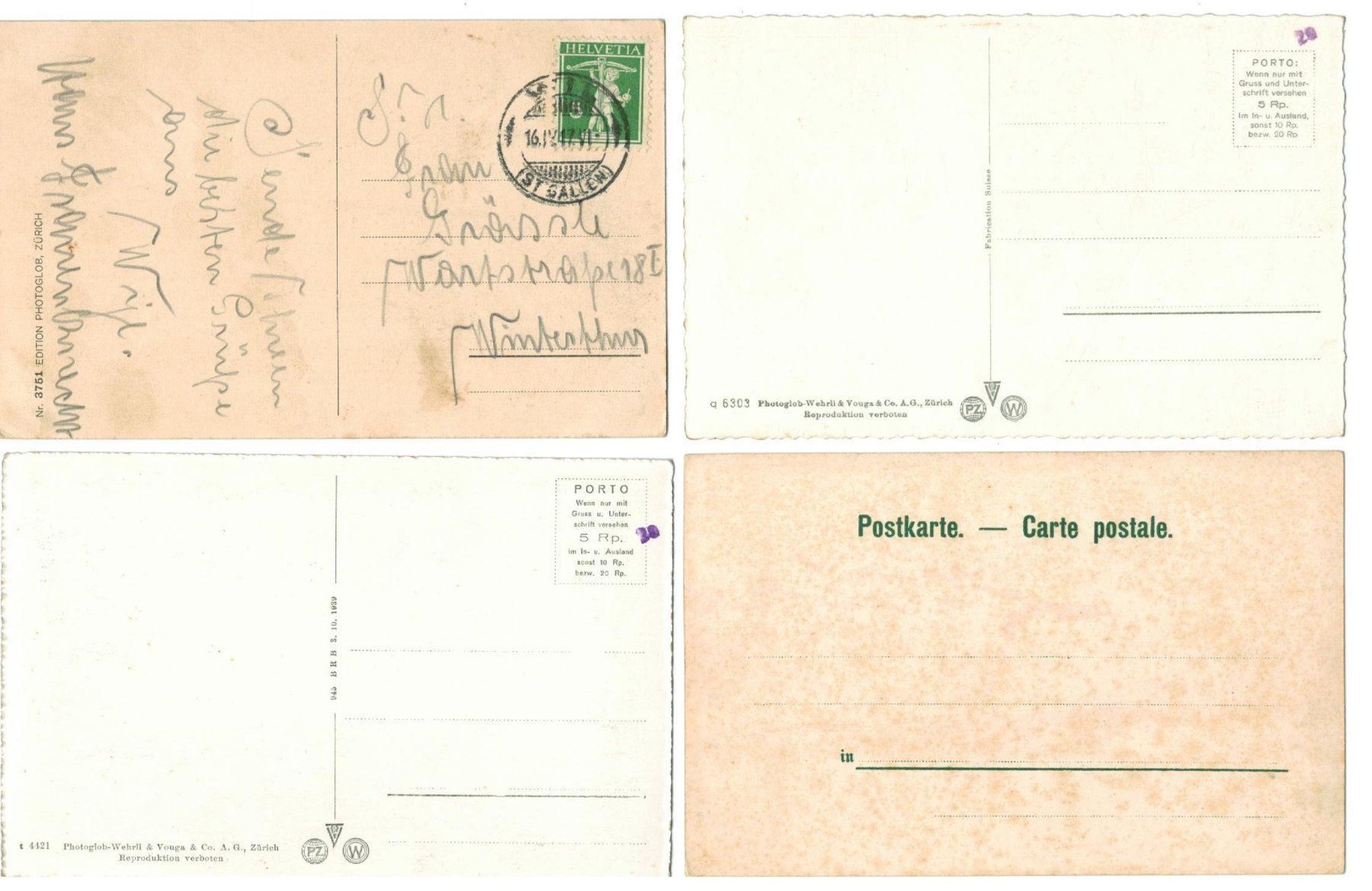 Ansichtskarten: 4 AK Wil SG – Gebraucht aus Zürich von Tolima194 1