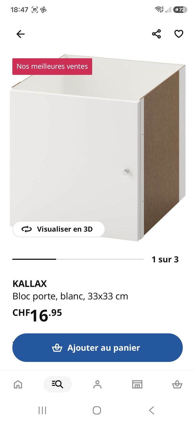 Ikea Portes: Portes blanches kallax Ikea 3x – D'occasion à Ins par nanou84 3