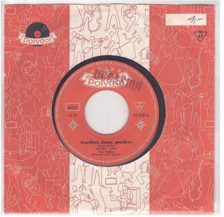 Dischi in vinile: Ines Tadio  --  Goodbye, Jimmy goodbye  Single7 – Usato da Rheinau venduto da asteng