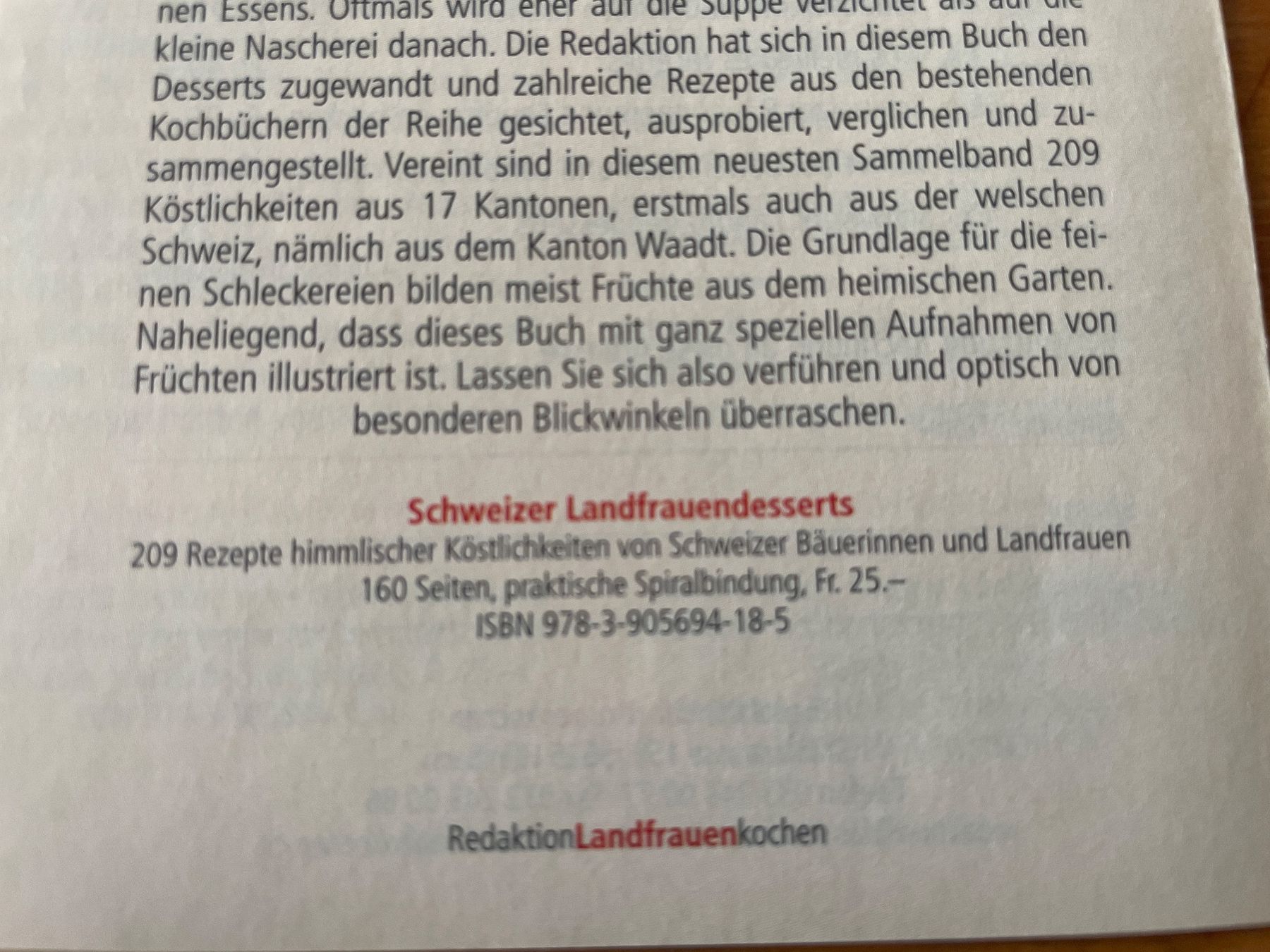 Livres: Schweizer Landfrauen Dessert – Neuf avec emballage d'origine à Wildensbuch par Mangosteen7 6