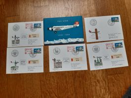5 Flugbriefe PRO AERO1938-1988, alle eingeschrieben !