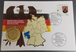 Münzbrief RHEINLAND-PFALZ Wappen der Länder der BRD