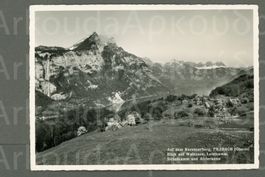 AK sw Filzbach GL  Kerenzerberg, Blick auf Walensee ≈ 1950