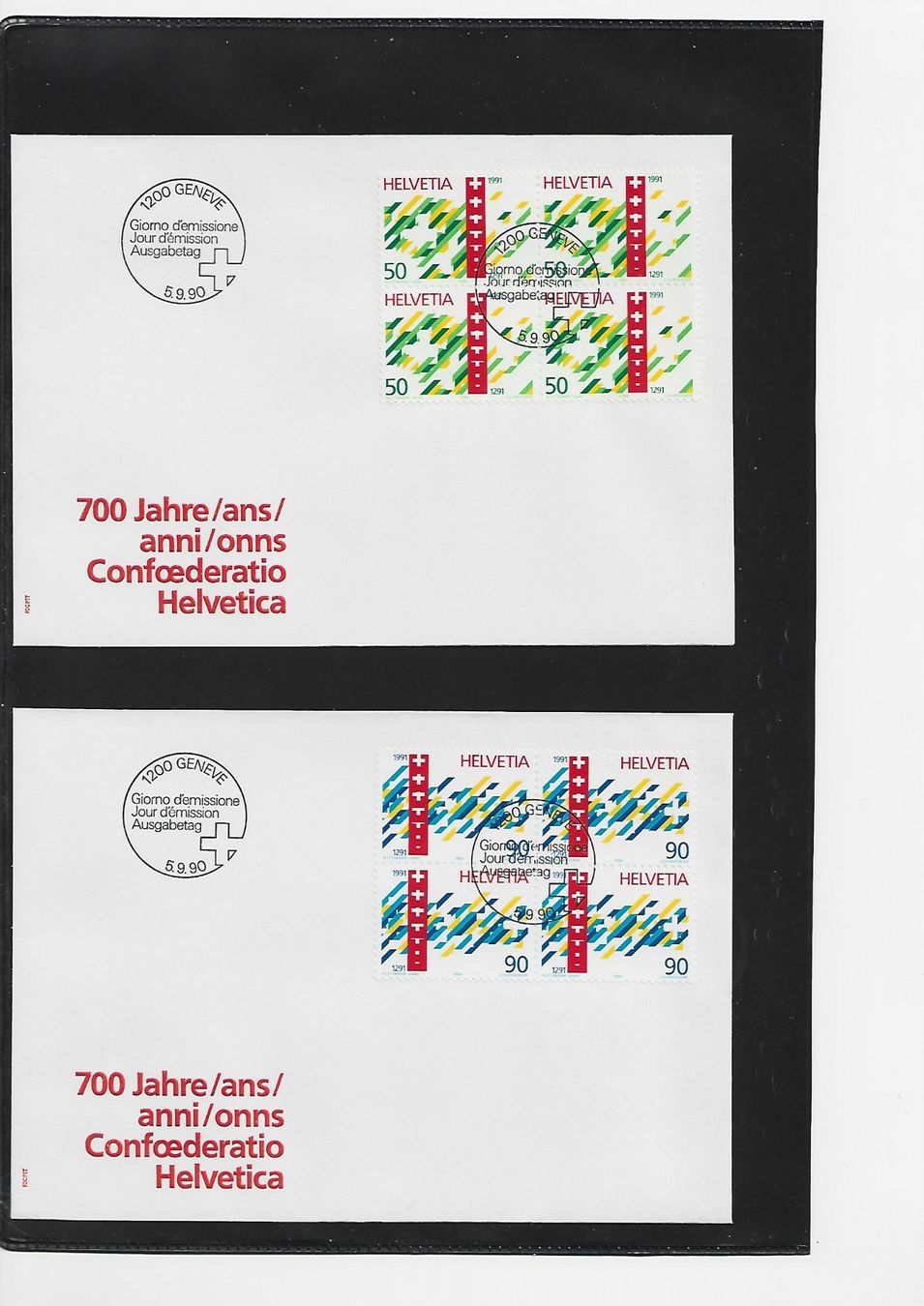 Tutti i francobolli: 1990 2x  FDC 4er  700 Jahre – Usato da Rheinau venduto da loxis