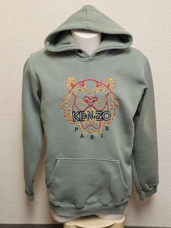 Kenzo Paris Herren Hoodie Grün Gr. L Tiger Logo Baumwolle