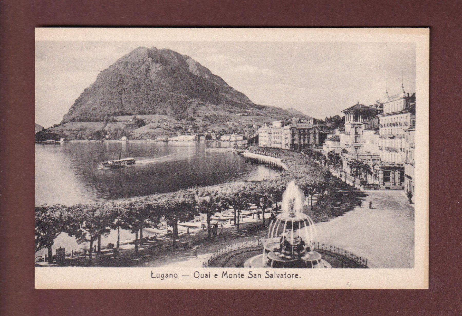 Ansichtskarten: LUGANO - Quai - Fontana – Gebraucht aus Pully von nicecards