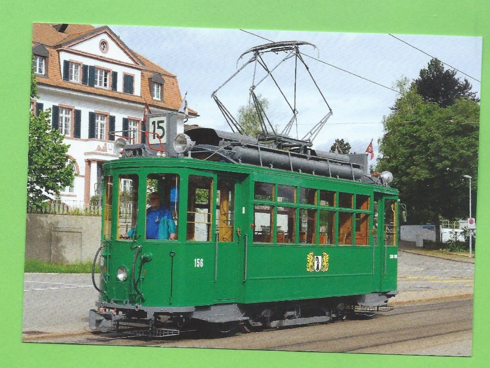 Cartoline postali: Tram Basel BVB Be 2/2 156 – Usato da Zürich venduto da t24_de