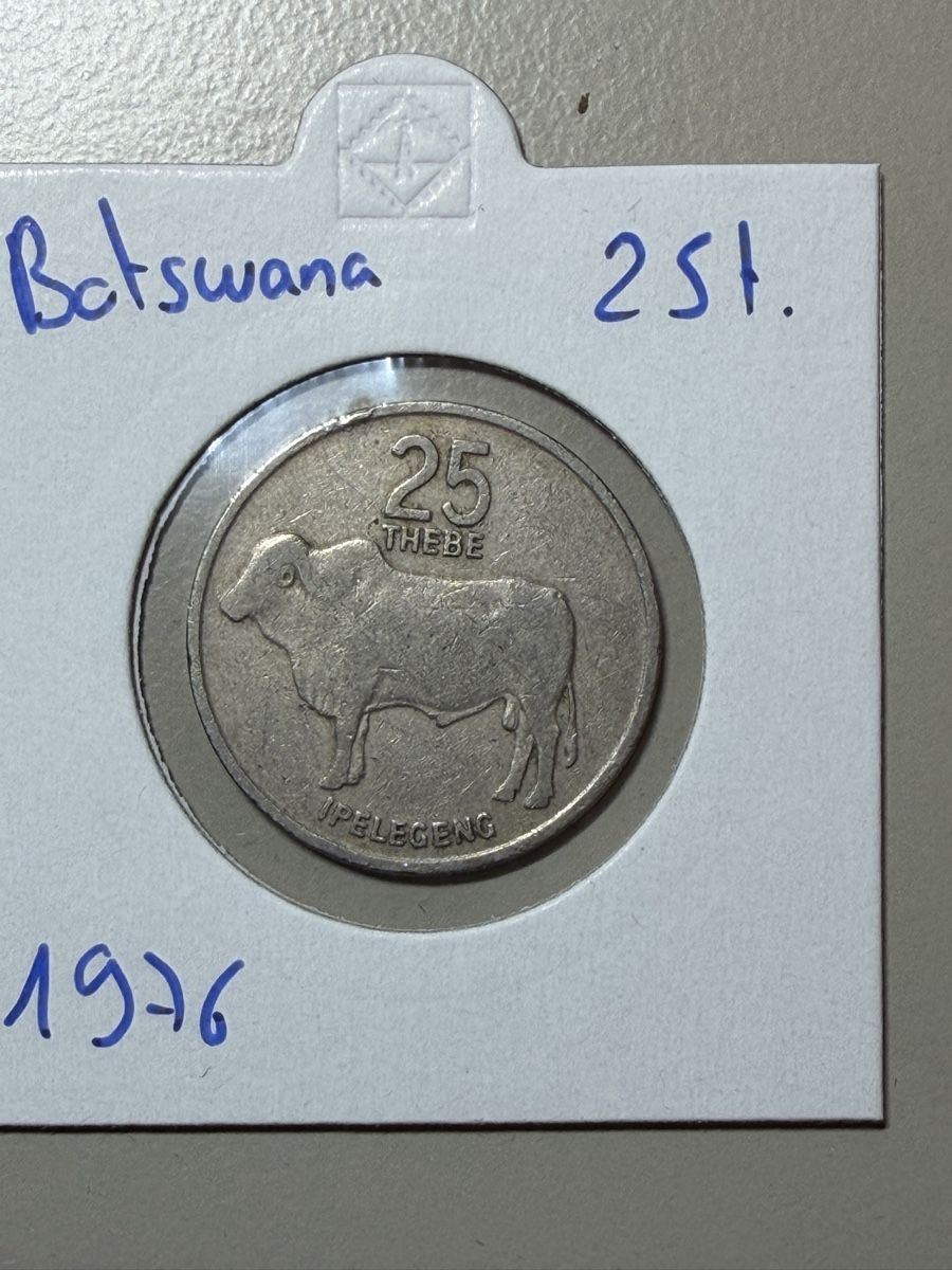 Toutes les monnaies: Botswana - 25 Thebe - 1976 – D'occasion à Payerne par Mike1682