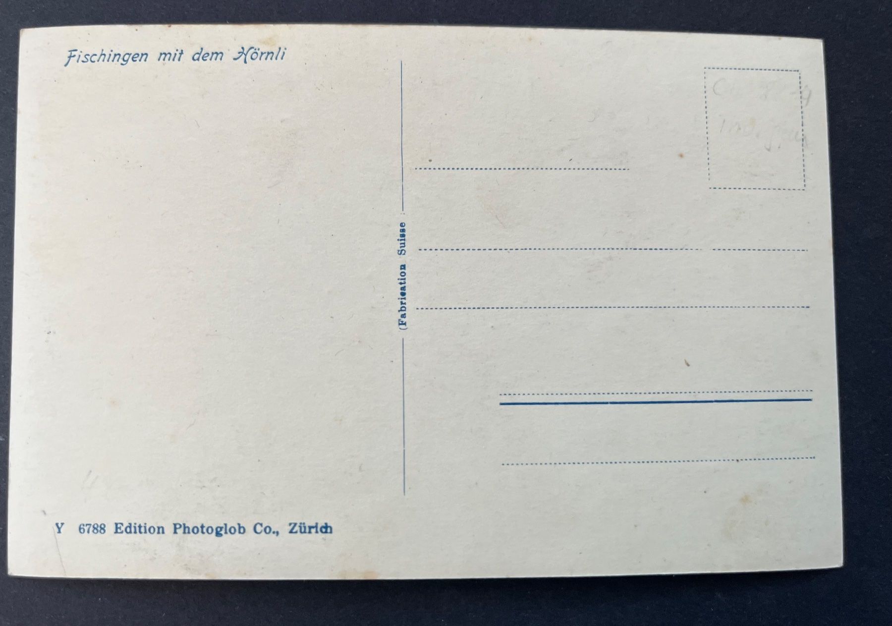 Cartoline postali: Fischingen mit dem Hörnli  ca. 1930 – Usato da Ostermundigen venduto da DaxKarten-75 1