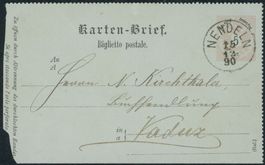 FL - 1886 - Vorläufer - Ganzsachen - Kartenbrief - Nendeln