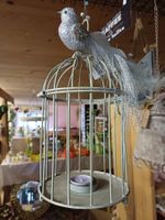 Dekorativer Vogelkäfig mit Vogel - Dekoration neu
