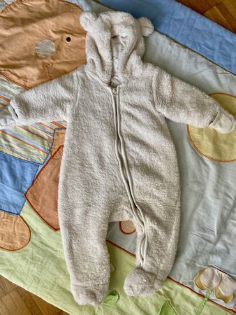 Warme Teddy Overall für Baby Grösse 68