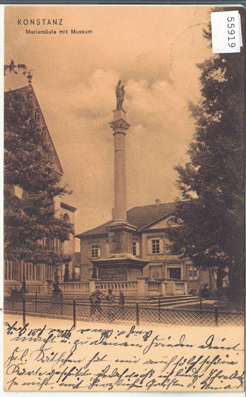 Cartes postales: Konstanz - Mariensäule mit Museum - animee – D'occasion à Ettingen par Kartenplanet
