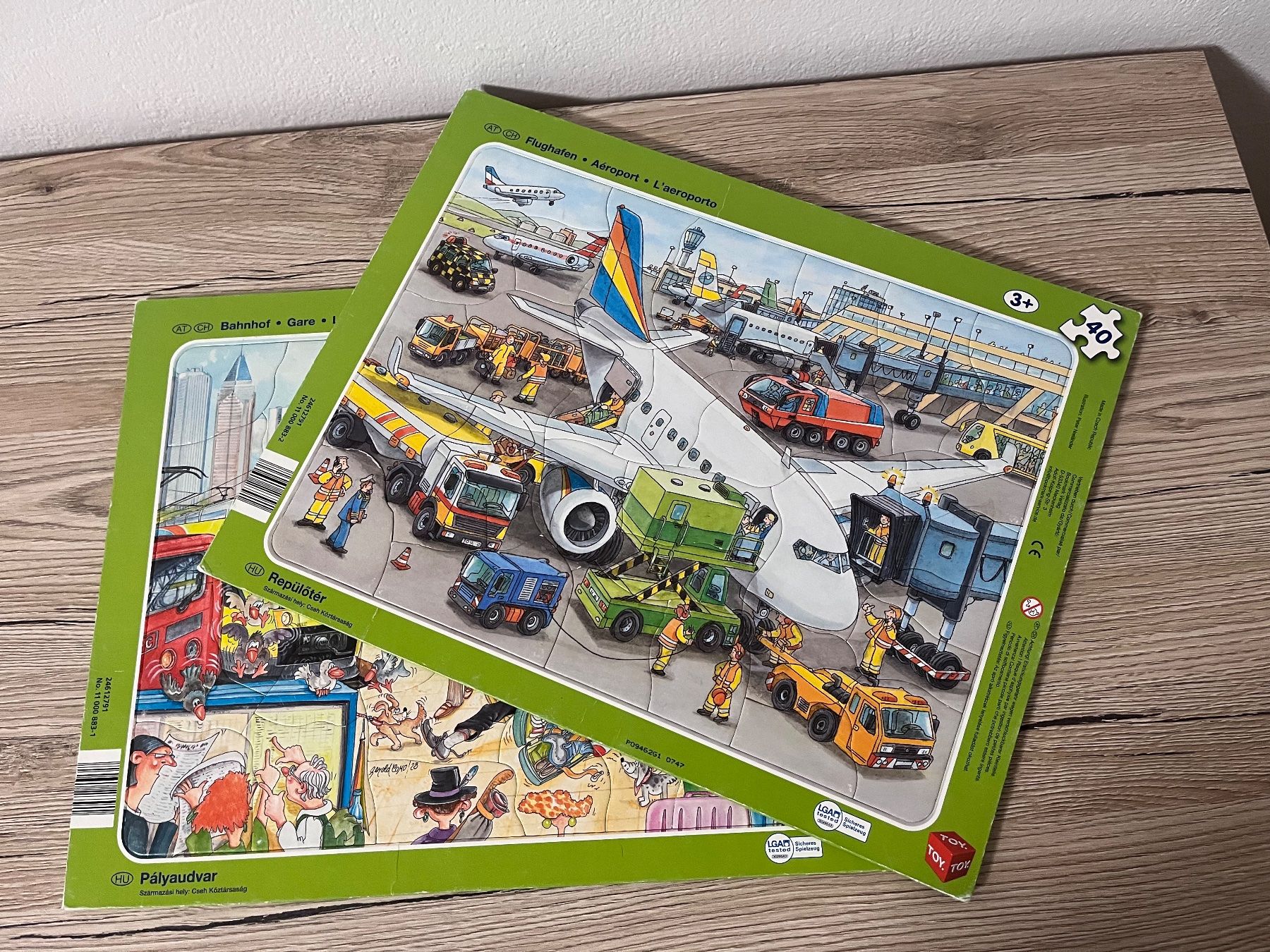 Puzzle: 2 Puzzle Karton Flughafen und Bahnhof 3+ 40 Teile – Usato da Richterswil venduto da mur_2wm2