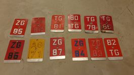Velo Schilder Sammlung Kanton 10 Stk. Konvolut Schweiz Alt