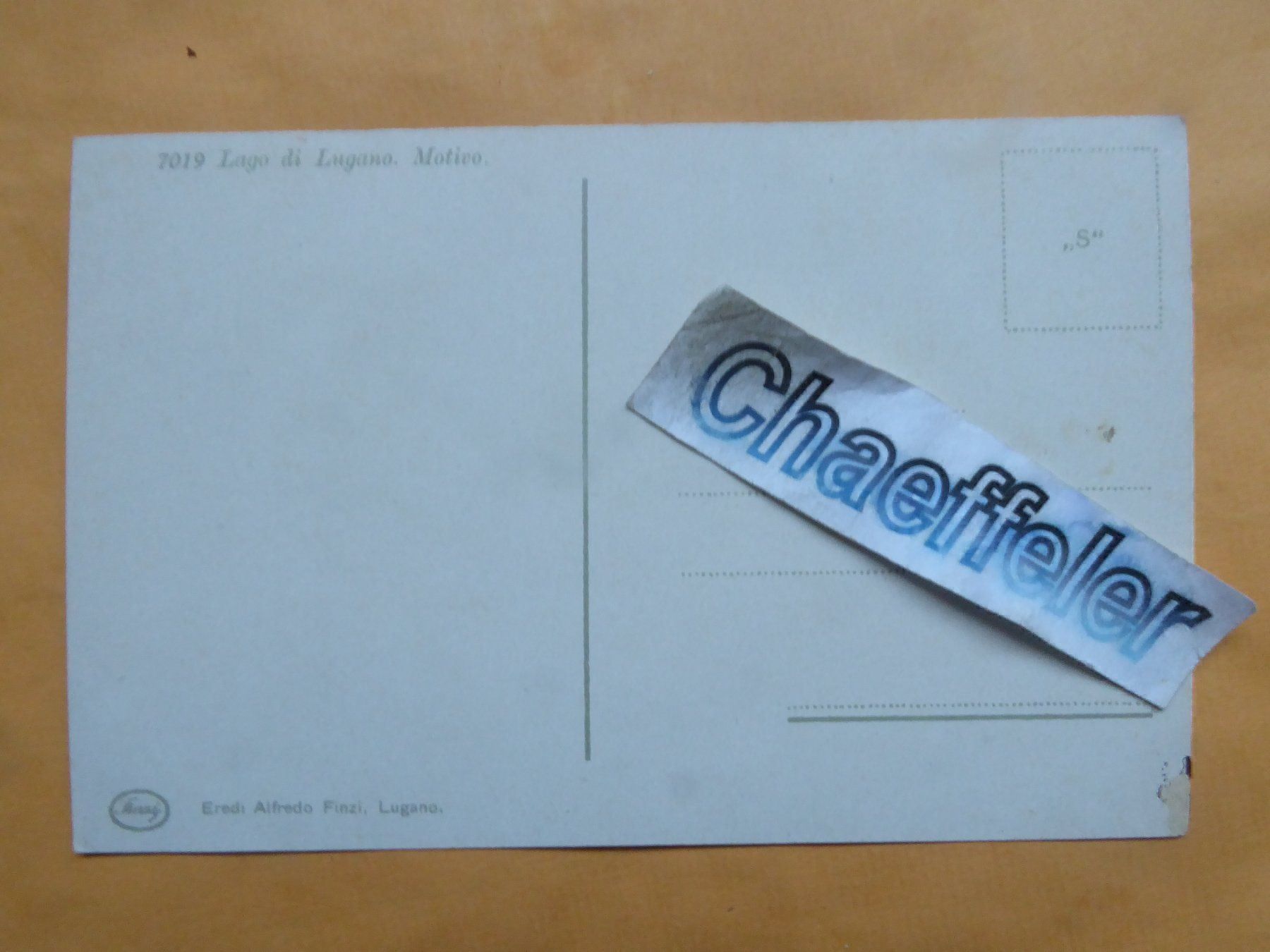 Cartoline postali: Lago di Lugano. Motivo – Usato da Zürich venduto da Chaeffeler 1