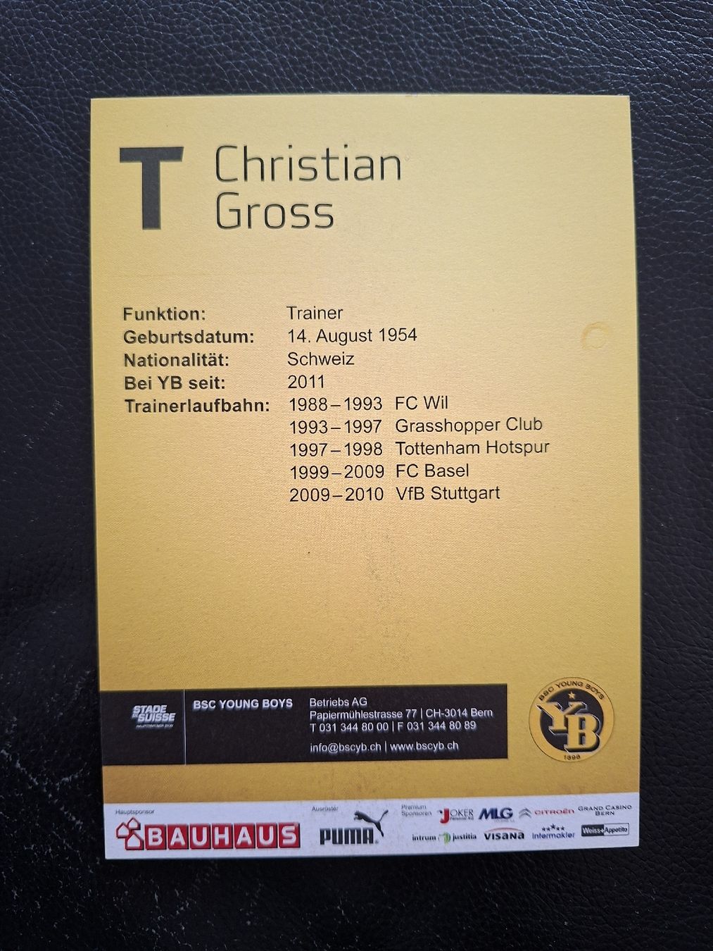 Autografi: Christian Gross Autogrammkarte YB – Usato da Thun venduto da wuschu 1
