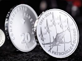 20 Franken Silbermünze 2014 «50 Jahre Patrouille Suisse» 20g