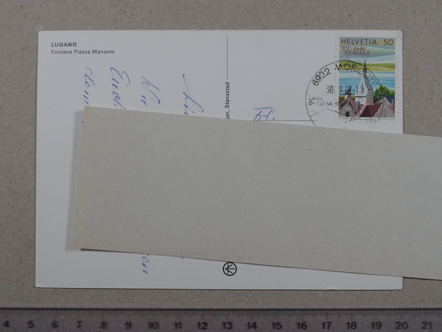 Cartoline postali: Lugano, 1987 – Usato da Lenzburg venduto da fh1 1