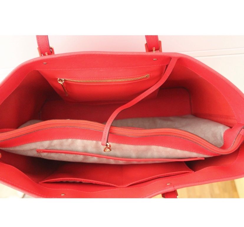 Michael Kors Taschen für Damen: Sac Michael Kors cabas Jet Set rouge orangé – Gebraucht aus Lausanne von Tanoush2 2