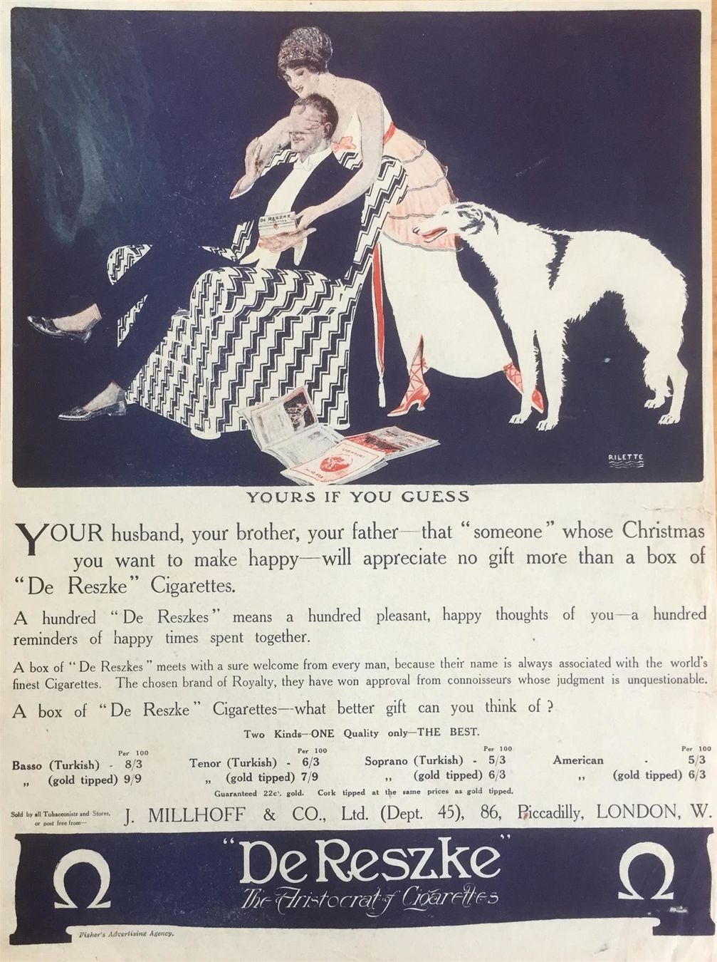 Foto & Immagini: De Reszke Cigarettes - Alte Werbung / Publicité 1913 – Usato da Savagnier venduto da Ne2065