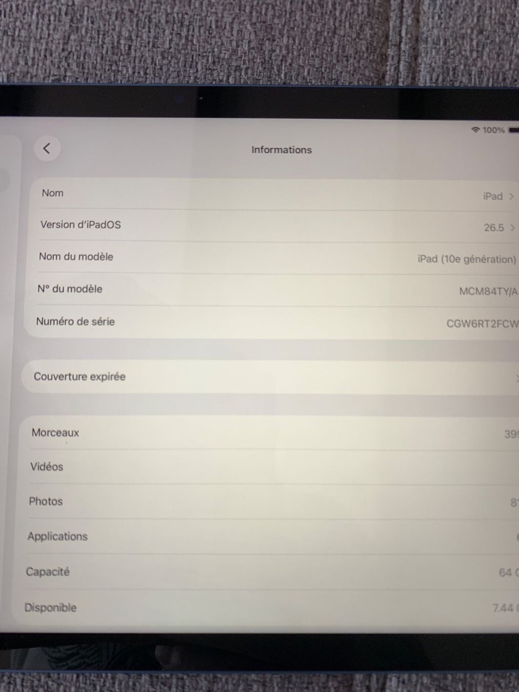 Apple Tablet PC: iPad 10e gén. 64 Go Bleu, excellent état – Nuovo (secondo la descrizione) da Torgon venduto da ber_8ktt 4