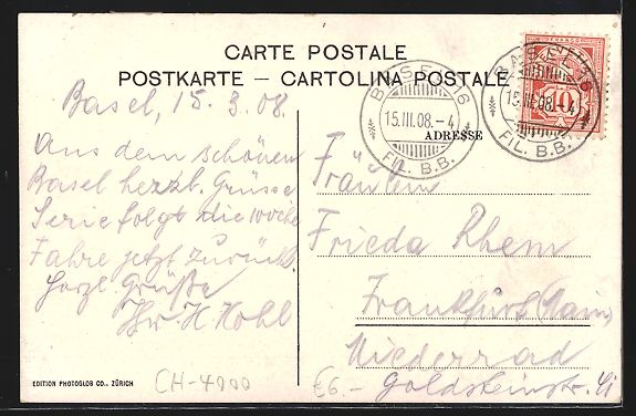 Cartoline postali: Basel, Strassenpartie und die 3 Rheinbr – Usato da Berlin venduto da bartko-reher 1