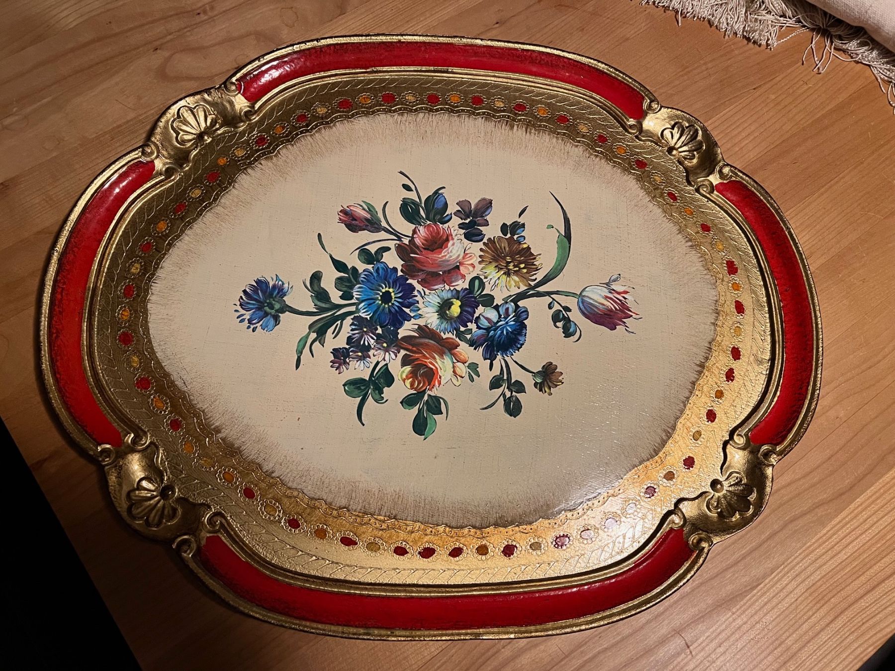 Servierplatten: Grosses Florentiner Servier-Tablett - Vintage MASI Firenze – Gebraucht aus Mönchaltorf von lubusc