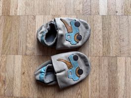 Süssi Babyschuhe Leder Krabbelschuhe mit Traktor, Gr.22-24