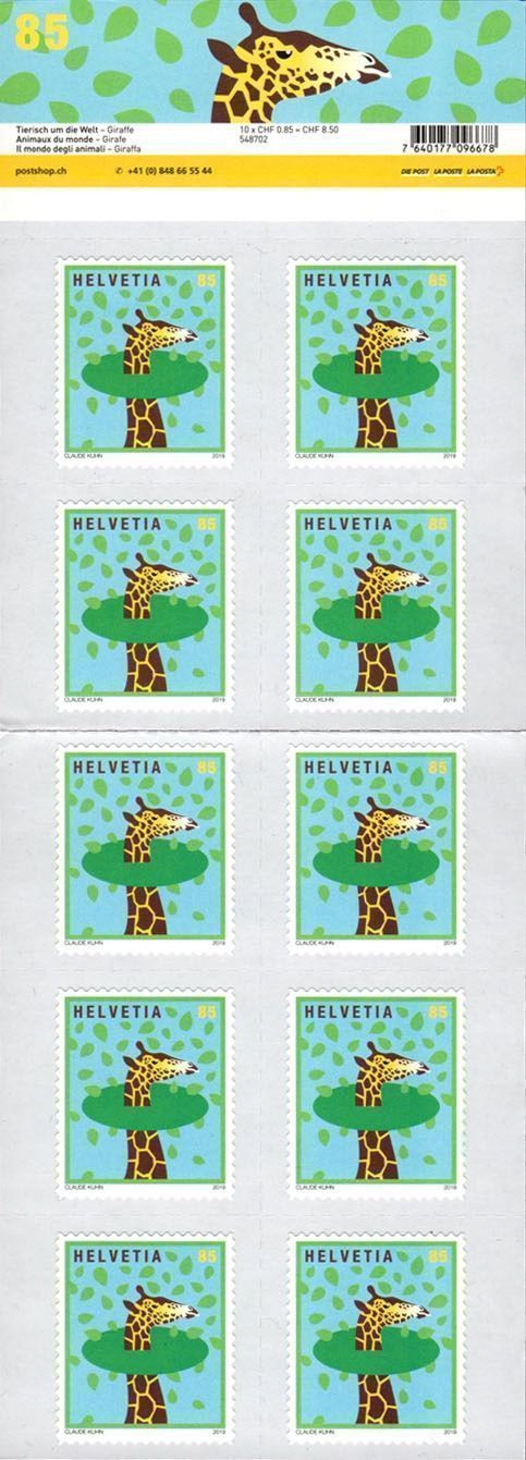 Tutti i francobolli: Bogen Tierisch um die Welt - Giraffe** – Nuovo (secondo la descrizione) da Dottikon venduto da haeusibuh5