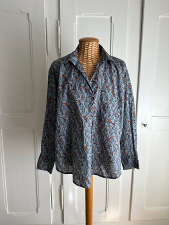 MAT DE MISAINE - Bluse blau mit Fischen 42