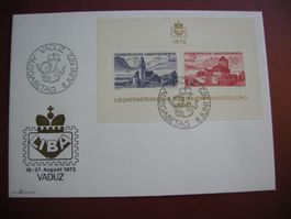 8. JUNI 1972 FDC LIECHTENSTEIN BRIEFMARKEN AUSSTELLUNG