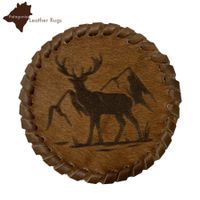 Untersetzer aus echtem Kuhfell Brown (Set von 6 Stück )
