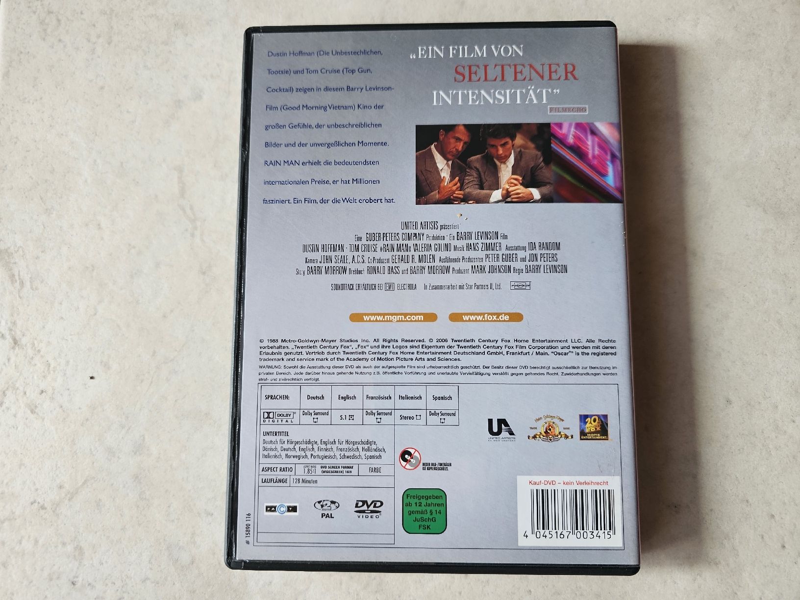 Tutti i DVDs: Rain Man  /  (Dustin Hoffman & Tom Cruise) – Usato da Schneisingen venduto da backstore24 1
