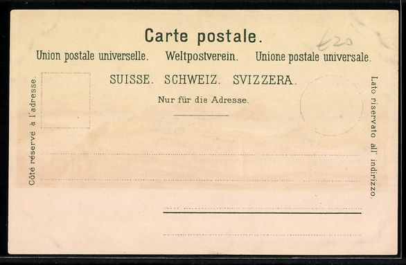 Cartoline postali: Lithographie Rigi-Kulm, Panorama mit Bergen – Usato da Berlin venduto da bartko-reher 1