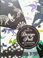 Design Pad Dinosaurierskelette 32 Blatt 15x21cm neu