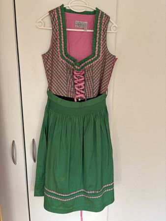 Dirndl Landhaus kariert grün-rosa Gr. 36