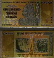 SIMBABWE - ZIMBABWE - 100 TRILLION DOLLAR - GOLDENE BANKNOTE