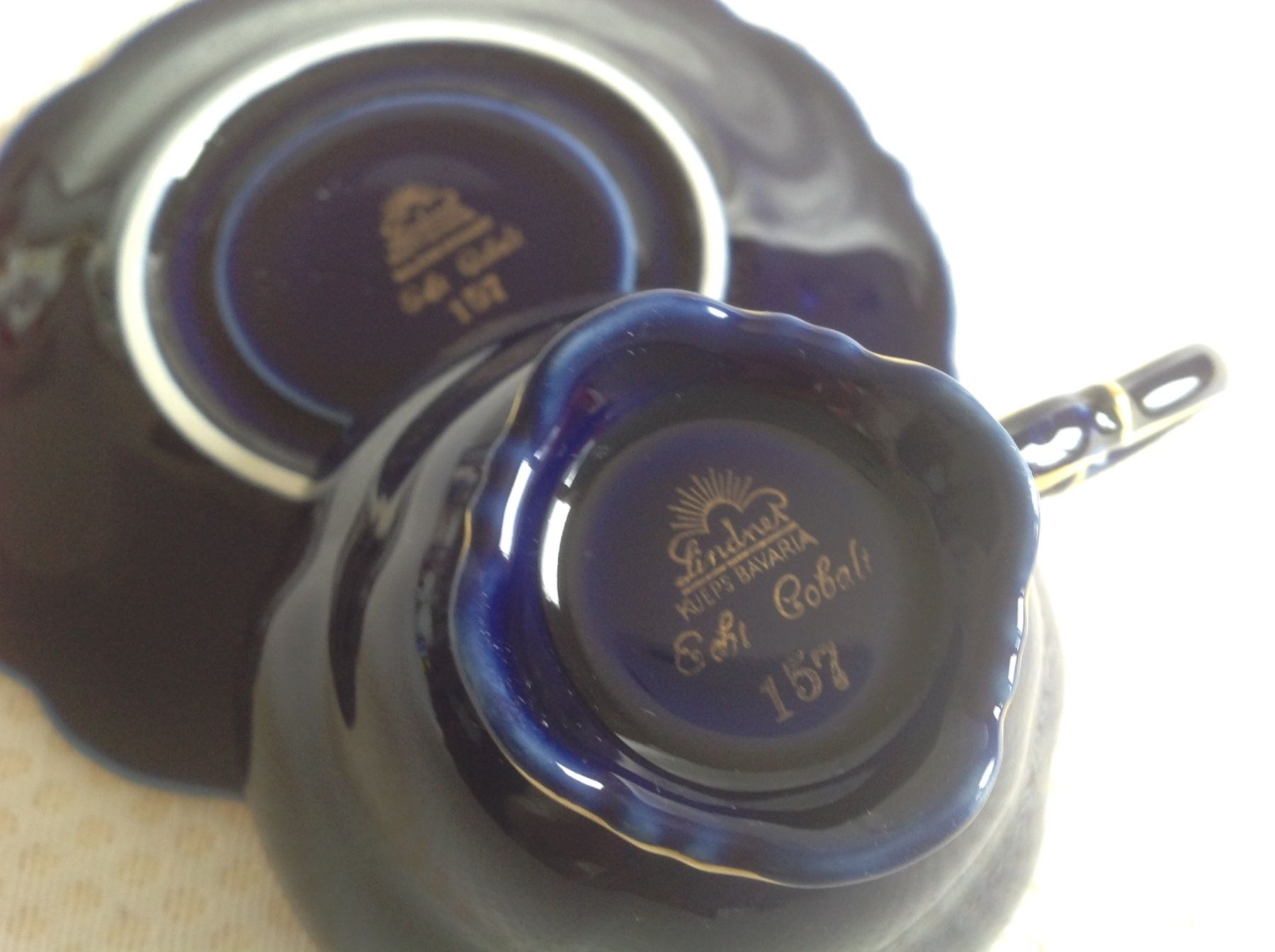 Lindner Tazze: Lindner - Tasse de collection - bleu de cobalt – Usato da Sion venduto da accroshoes 5