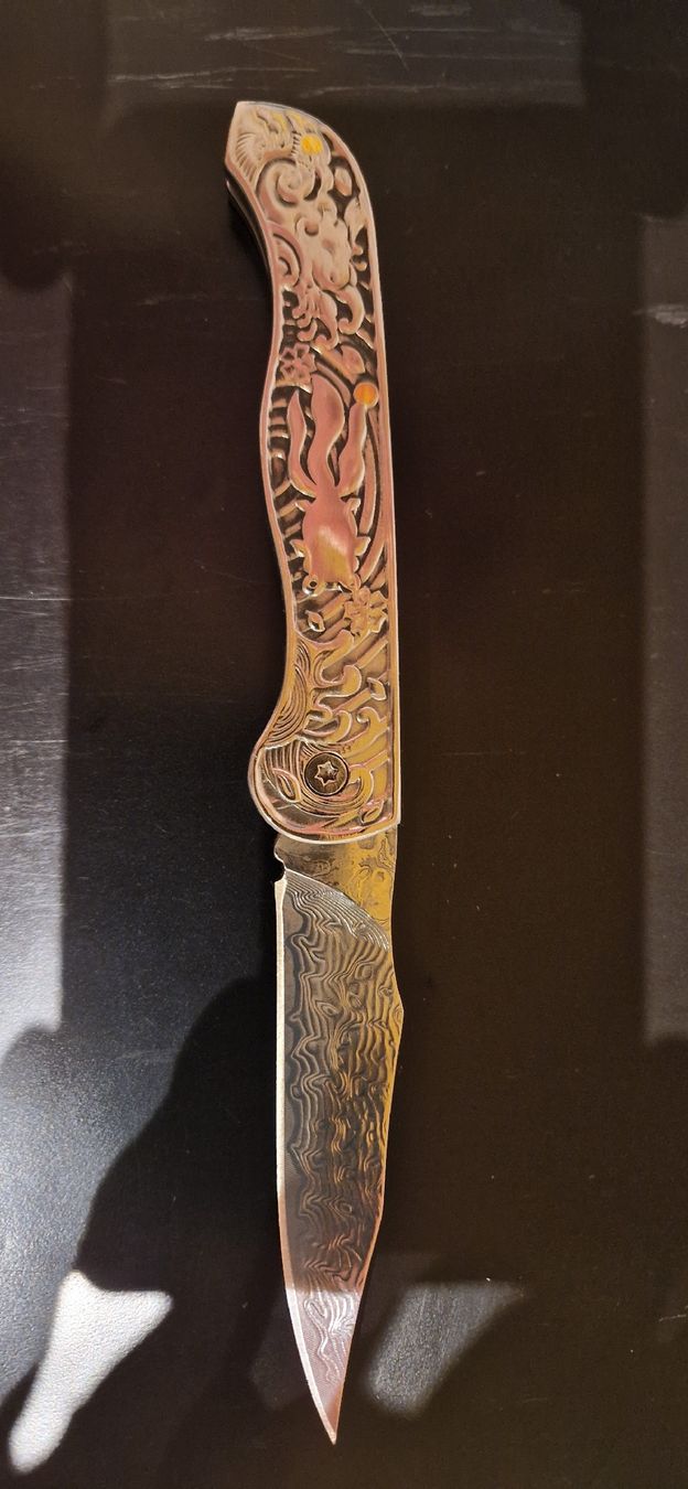 Taschenmesser: Damast folder knife – Neu (gemäss Beschreibung) aus Burgdorf von maj_swz8 3