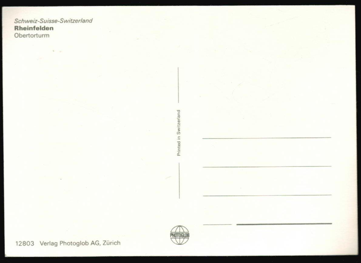 Cartoline postali: AK Rheinfelden Obertorturm – Usato da Zürich venduto da tol_b7c7 1