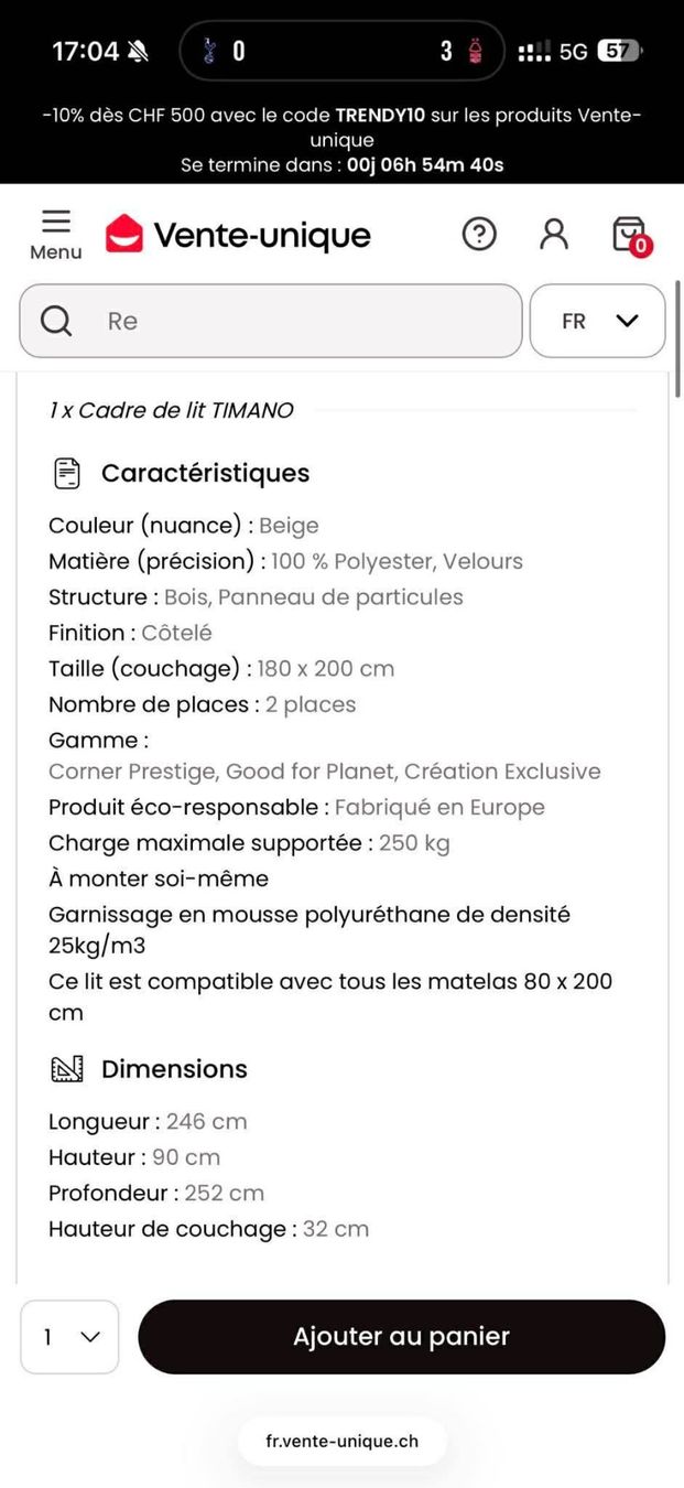 Betten: Lit + matelas à. Vendre – Gebraucht aus Mont-sur-Lausanne von ACVSARL 4