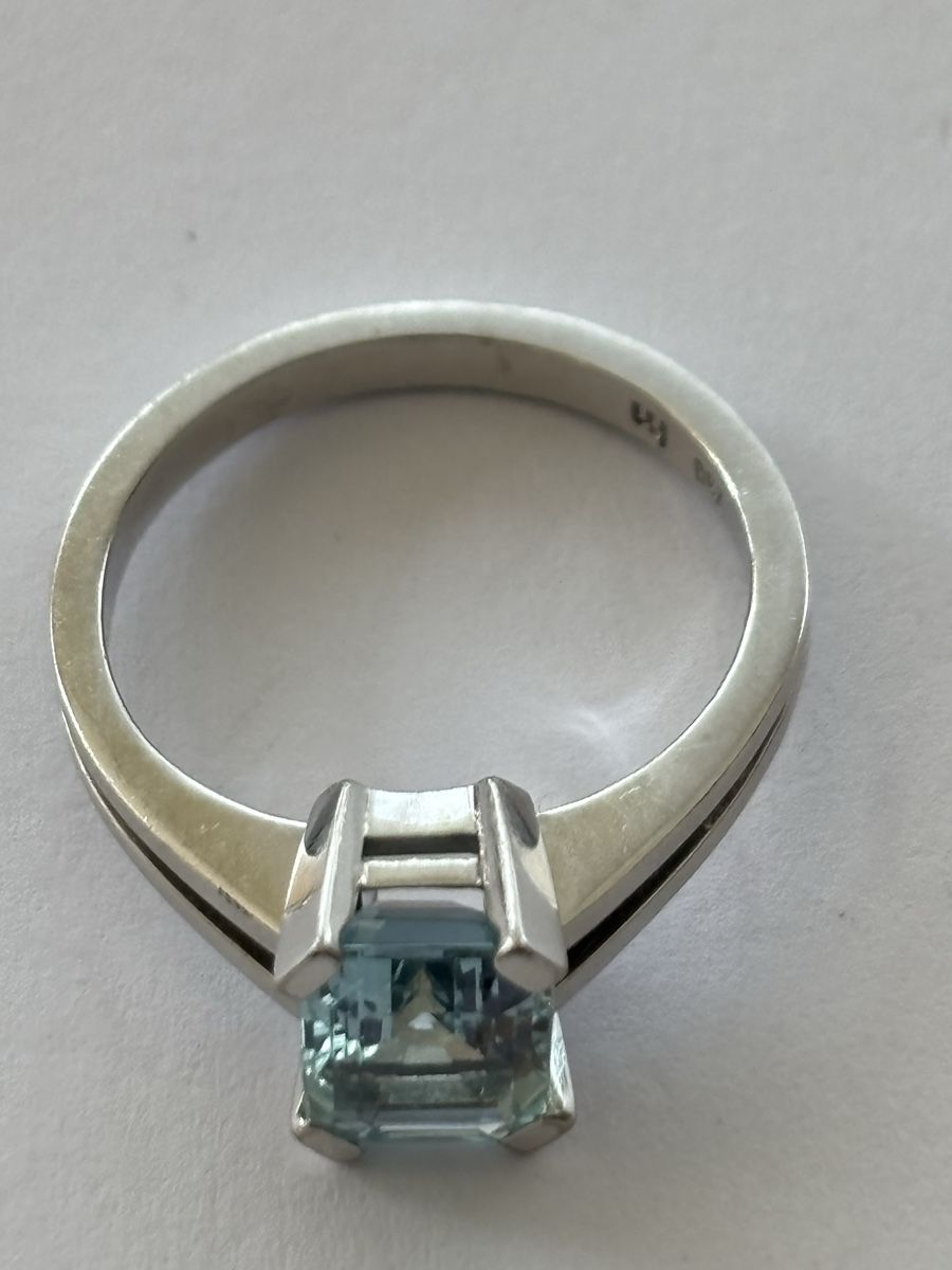 Anelli: Aquamarin Ring 750 Weissgold  – Usato da Langnau am Albis venduto da flusspflege 6