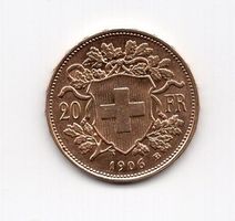 (2149) CH, 20 Franken, Vreneli, 1906, top stgl
